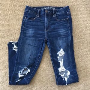 American Eagle High Waisted Distressed Jeans